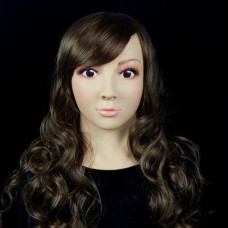 (SF-6) Soft Silicone Realist Human Face Crossdress Full Head Female/Girl Sexy Doll Fetish Mask